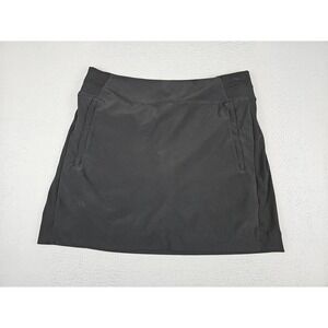Athleta Brooklyn Mini Skort 16" In Black Zip Pockets Women's Size 8